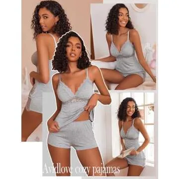 Avidlove Womens Pajama Sets 2 Piece Sleepwear Lace Pajamas Cami PJS Set for Women