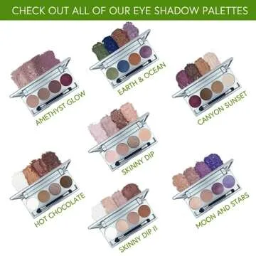 Honeybee Gardens Earth & Ocean Eye Shadow Palette, Clean and Bold, 4 Highly Pigmented Colors With Long Lasting Luxe Finish, Vegan, Cruelty-Free, Gluten-Free, and Paraben-Free, Net Wt 1.3g Each