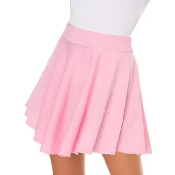 Afibi Casual Mini Stretch Flared Skater Skirt - Pink