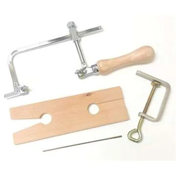 RIO Jewelers Saw Frame Kit with Bench Pin, Saw Blades and Adjustable 3" Frame