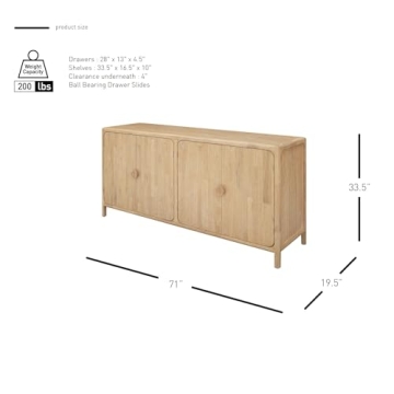 Hansville Sideboard 4 Doors 2 Inner Drawers for Modern Living
