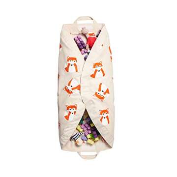 3 Sprouts Play Mat & Toy Storage Bag - Large Portable Toy Organizer for Kids - Cute Fox Design for P...