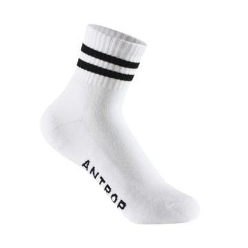 Antrop Quarter Crew Cotton Heel Tab Athletic Running Cushion 6 Pairs Socks, White, 9-12