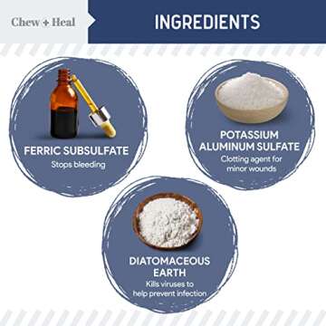 Chew + Heal Labs Styptic Powder for Dogs, Cats, and Other Animals - 1.5 oz - Quick Stop Bleeding Pow...