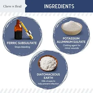 Chew + Heal Labs Styptic Powder for Dogs, Cats, and Other Animals - 1.5 oz - Quick Stop Bleeding Pow...