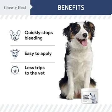 Chew + Heal Labs Styptic Powder for Dogs, Cats, and Other Animals - 1.5 oz - Quick Stop Bleeding Powder for Clipping Nails, and Other Minor Cuts - Blood Stop