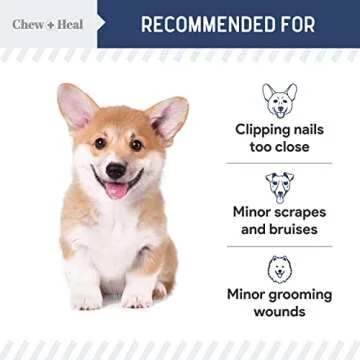 Chew + Heal Labs Styptic Powder for Dogs, Cats, and Other Animals - 1.5 oz - Quick Stop Bleeding Powder for Clipping Nails, and Other Minor Cuts - Blood Stop