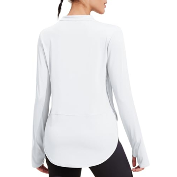 PINSPARK Women's Lightweight Long Sleeve Workout Top with Thumb Holes