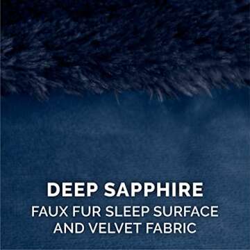 Furhaven Orthopedic Dog Bed for Large/Medium Dogs w/ Removable Bolsters & Washable Cover, For Dogs Up to 55 lbs - Plush & Velvet L Shaped Chaise - Deep Sapphire, Large