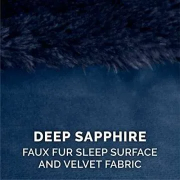 Furhaven Orthopedic Dog Bed for Large/Medium Dogs w/ Removable Bolsters & Washable Cover, For Dogs Up to 55 lbs - Plush & Velvet L Shaped Chaise - Deep Sapphire, Large