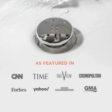 SinkShroom Revolutionary Bathroom Sink Drain Protector Hair Catcher, Strainer, Snare, Silicone , Brushed, Sinkshroom Chrome Edition, 1" -1.4"