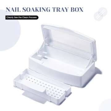 SULLMAR Nail Tool Sterilizers Nail Soaking Tray Box Cleaner Pot for Eyelash Scissors Tweezers Nail A...
