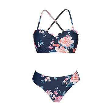 CUPSHE Women's Scalloped Bikini Set - Stylish Floral Swimwear