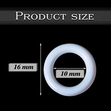 Boao 100 Pieces Roman Blind Curtain Rings, O-Rings Plastic Rings for Roman Shades (White, 16 mm)