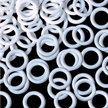 Boao 100 Pieces Roman Blind Curtain Rings, O-Rings Plastic Rings for Roman Shades (White, 16 mm)