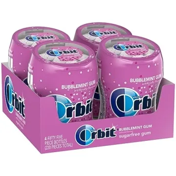 ORBIT Bubblemint Sugar Free Chewing Gum - Bulk 4 Pack of 55 Pieces