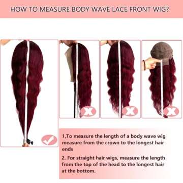 Ding Dian 99j Burgundy Lace Front Wigs Human Hair 28 Inch 13x4 Body Wave Lace Front Wigs Human Hair Glueless Pre Plucked Pre Cut Red 180 Density for Women