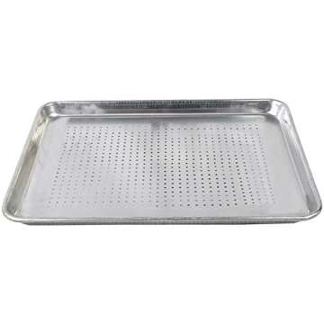 Tiger Chef Full Size 18 x 26 inch Perforated Aluminum Sheet Pan Commercial Bakery Equipment Cake Pan...