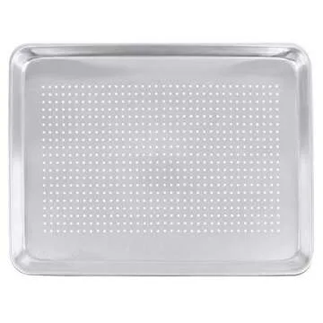 Tiger Chef Full Size 18 x 26 inch Perforated Aluminum Sheet Pan Commercial Bakery Equipment Cake Pans NSF Approved 19 Gauge 12 Pack
