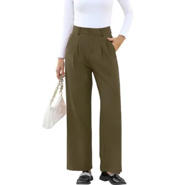 NIMIN Women's Stylish Wide Leg Pants for Business Casual