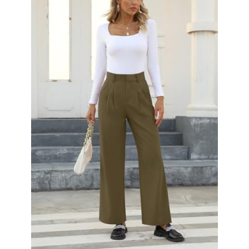 NIMIN Women's Stylish Wide Leg Pants for Business Casual