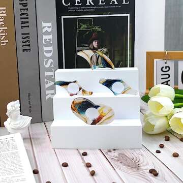 QNNEFF 4pcs Book Page Holders for Reading Acrylic Thumb Bookmark Holder Book Opener Holder Keep Book Open Book Reading Accessories for Book Lovers Teacher Student Bookworm Gifts (White)