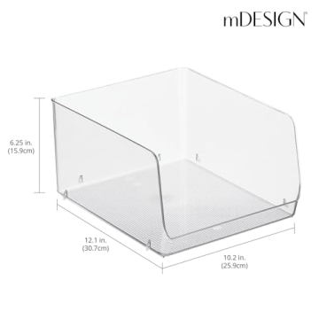 Stackable Plastic Food Storage Organizer Bins 2-Pack