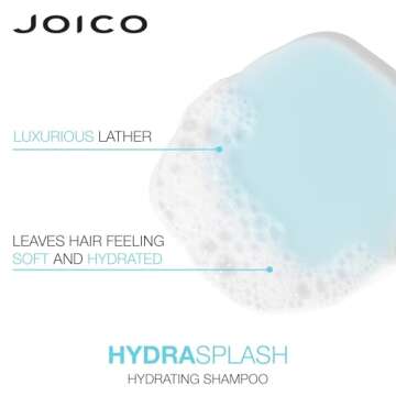 Joico HydraSplash Hydrating Shampoo | For Fine, Medium, Dry Hair | Replenish Moisture | Add Hydration & Softness | With Sea Kelp & Coconut Water | 33.8 Fl Oz