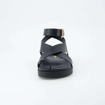 CUSHIONAIRE Women's Comfortable Adjustable Sandals - Black