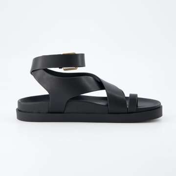 CUSHIONAIRE Women's Comfortable Adjustable Sandals - Black