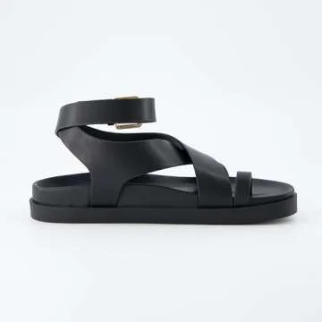 CUSHIONAIRE Women's Comfortable Adjustable Sandals - Black