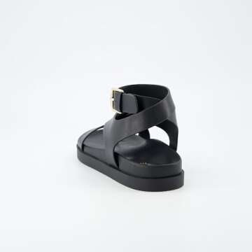 CUSHIONAIRE Women's Comfortable Adjustable Sandals - Black