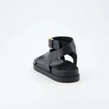 CUSHIONAIRE Women's Comfortable Adjustable Sandals - Black
