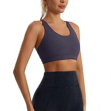 RUNNING GIRL Sports Bra for Women, Criss-Cross Back Padded Strappy Sports Bras Medium Support Yoga B...