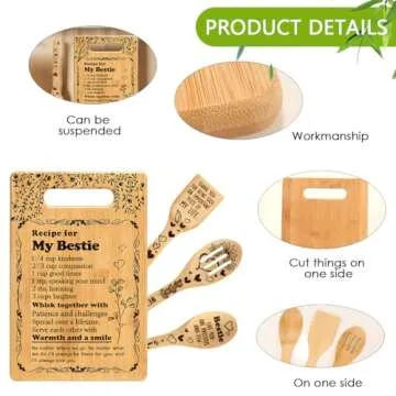 To My Bestie Gifts for Friendship Gifts for Women Friends Birthday Christmas Gifts Ideas for BFF Bestie Soul Sister Bestie Gifts for Women Friend BFF Gifts Best Friend Kitchen Gifts Cutting Board Set