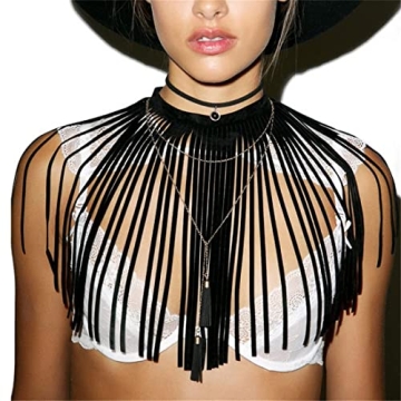 Mrotrida Velvet Fringe Choker for Halloween Parties