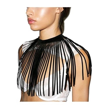 Mrotrida Velvet Fringe Choker for Halloween Parties