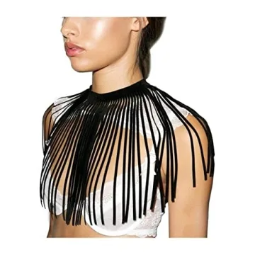 Mrotrida Velvet Fringe Choker for Halloween Parties