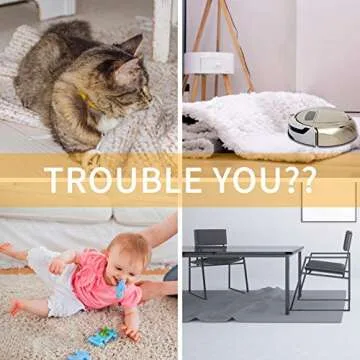 Sahhika Rug Tape, 10 Pcs Double Sided Non Slip Reusable Rug Stopper, Washable Rug Pad Grippers for H...