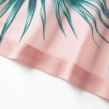 IFFEI Women's Swimsuit Cover up Leaves Printed Chiffon Kimono Cardigan Mommy and Me Matching Summer Beachwear Women M Pink