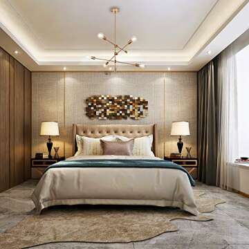 Walnut Tree Sputnik Chandelier 6 Lights Modern Pendant Lighting Ceiling Light Fixture, Brass, Bedroom Living Room Kitchen Hallway
