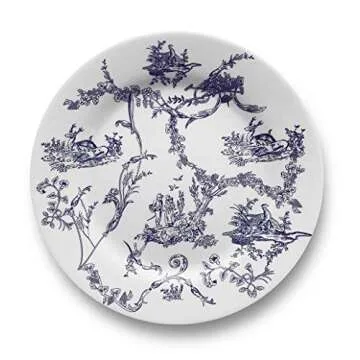 BOWLA Melamine Salad Plates Set of 6 - Indoor/Outdoor Dinnerware with Elegant Design