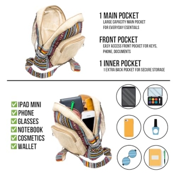 Chic Hemp Mini Backpack Purse for Women - Lightweight Style