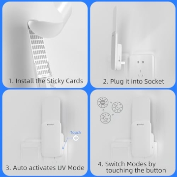Mosalogic Flying Insect Trap Plug-in Mosquito Killer Indoor Gnat Moth Catcher Fly Tapper with Night Light UV Attractant Catcher for Home Office White-1PACK