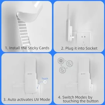 Mosalogic Flying Insect Trap Plug-in Mosquito Killer Indoor Gnat Moth Catcher Fly Tapper with Night Light UV Attractant Catcher for Home Office White-1PACK