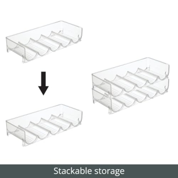 Stackable Water Bottle Wine Rack Organizer 4 Pack Clear