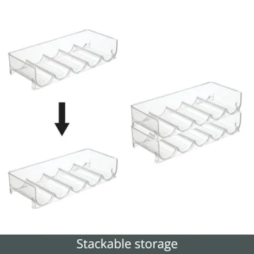 Stackable Water Bottle Wine Rack Organizer 4 Pack Clear