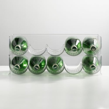 Stackable Water Bottle Wine Rack Organizer 4 Pack Clear
