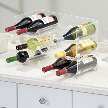 Stackable Water Bottle Wine Rack Organizer 4 Pack Clear