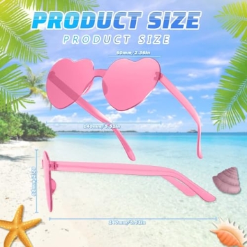 RTBOFY Heart Sunglasses, Heart Shaped Sunglasses with Transparent Candy Color for Women Party Favor…